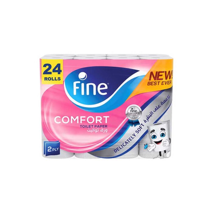 Comfort Toilet Paper 2 Ply, 24 Rolls x 180 Sheets White - Image 1