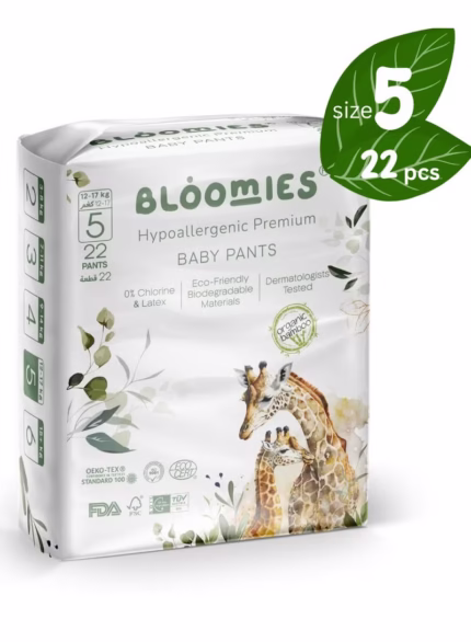 Organic Bamboo Baby Pants Size 5 (12-17kg baby) 22pcs| Eco-friendly, Hypoallergenic, Non-toxic, Breathable Pullups