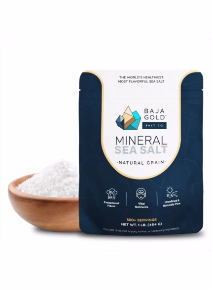 Mineral Sea Salt, Natural Grain Crystals, 1 Lb. Bag