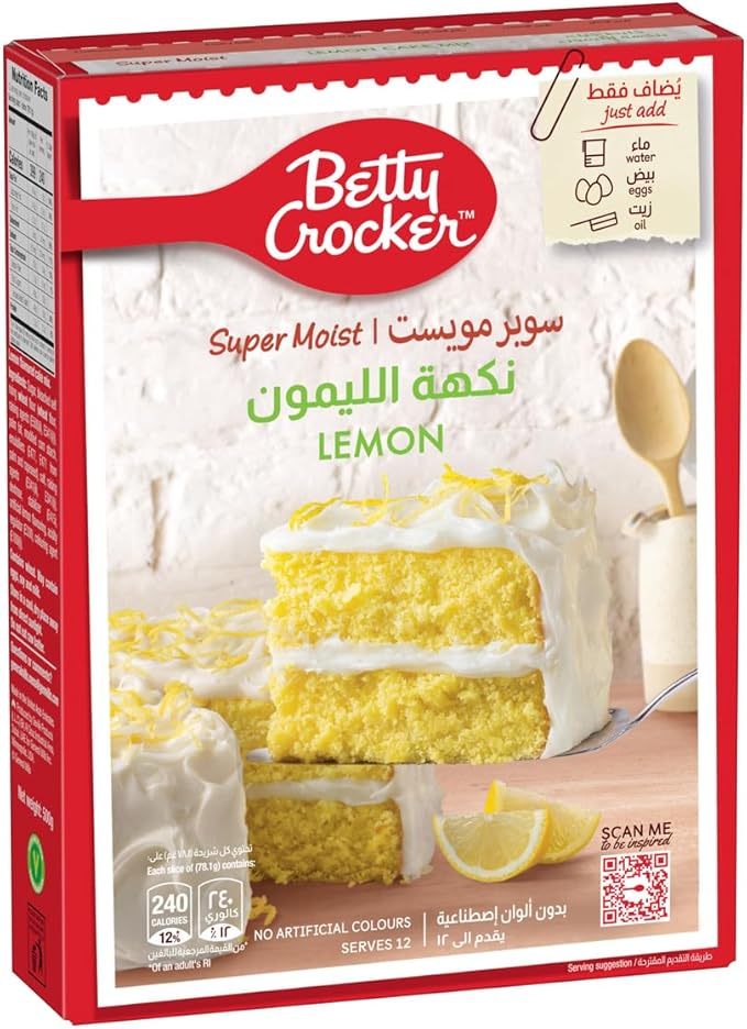 71+3lDOqR6L._AC_SX679_ Betty Crocker Supermoist Lemon Cake 500G - Image 1